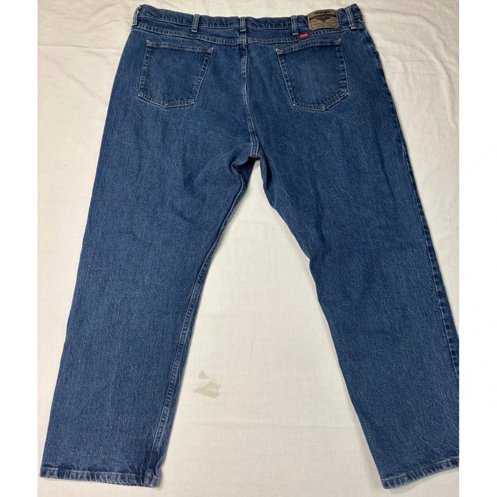 Wrangler Premium Quality Mens Blue Denim Straight Leg Jeans 44x30 1097FXVMD